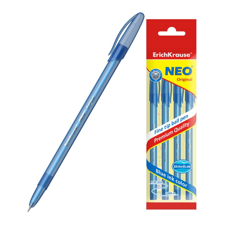 Ручка шариковая Erich Krause NEO 0.26 мм синий арт,46515